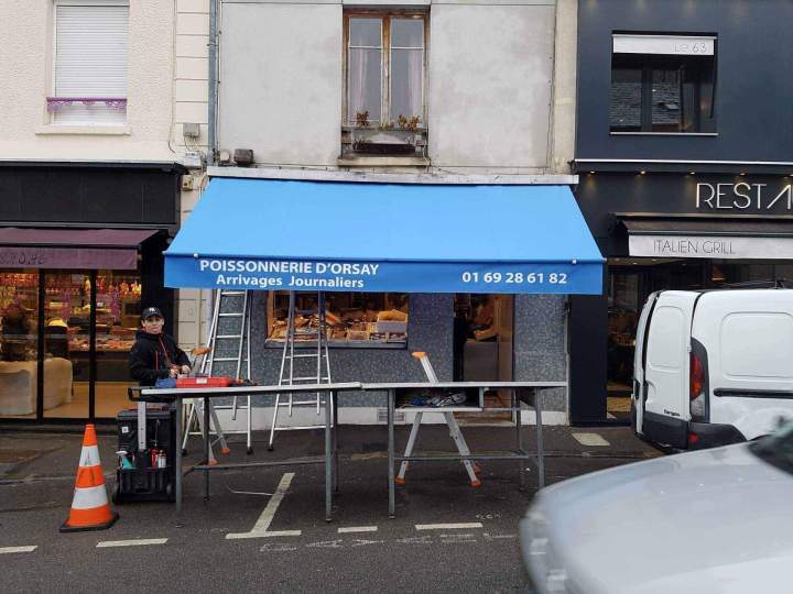 Pose store banne rayé Alfortville