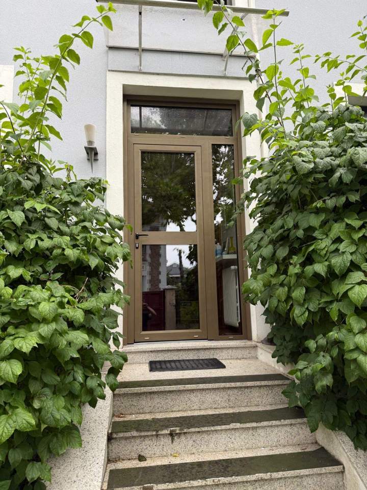 Porte d'entrée vitrée avec imposte et tierce vitrée latérale Alfortville